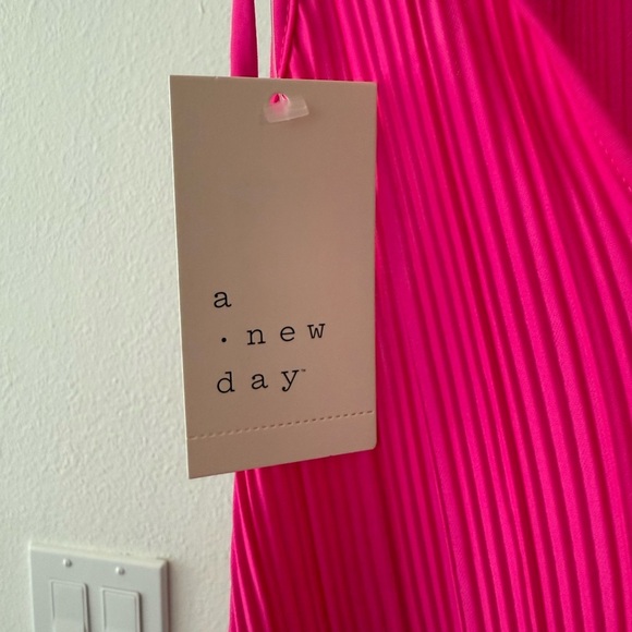 a new day Fuchsia Pleated Dress - Picture 3 of 4